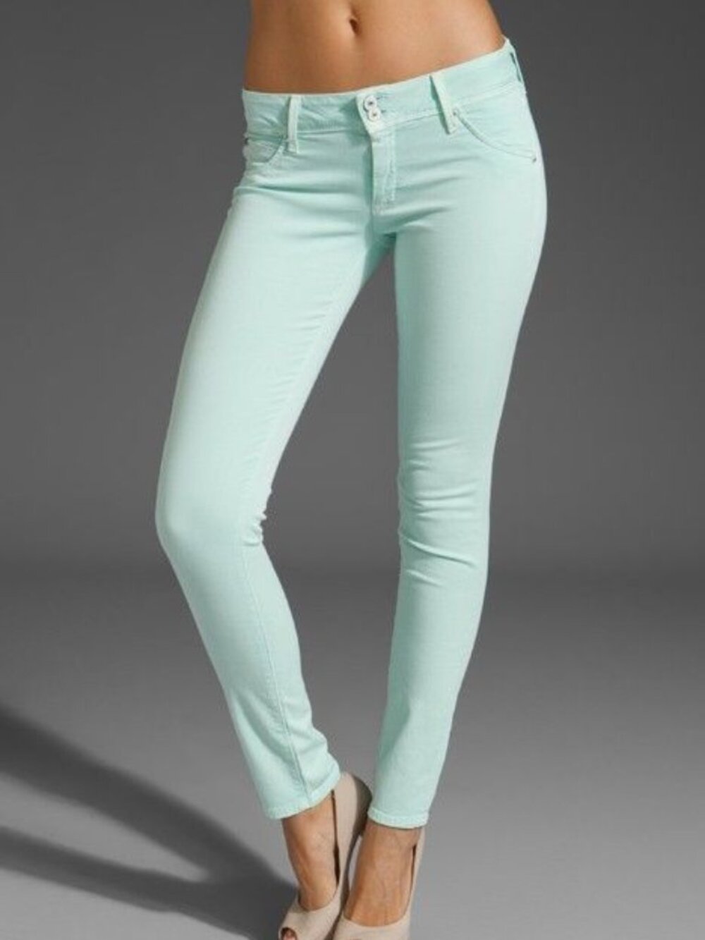 Hudson Collin Skinny Jeans - Mint Green, size 30 (aka size 9 / 10)
